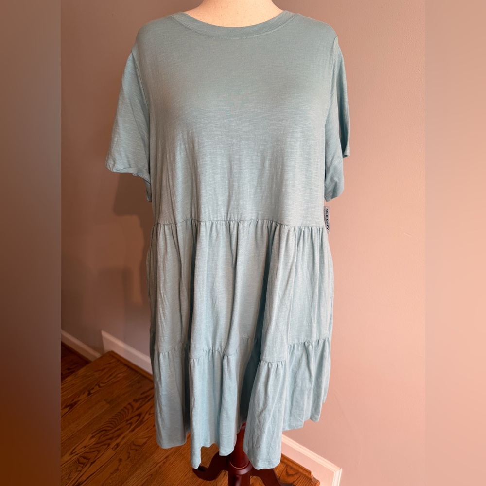 NWT Old Navy Baby Blue Tiered T-Shirt Dress - Plus Size 2X